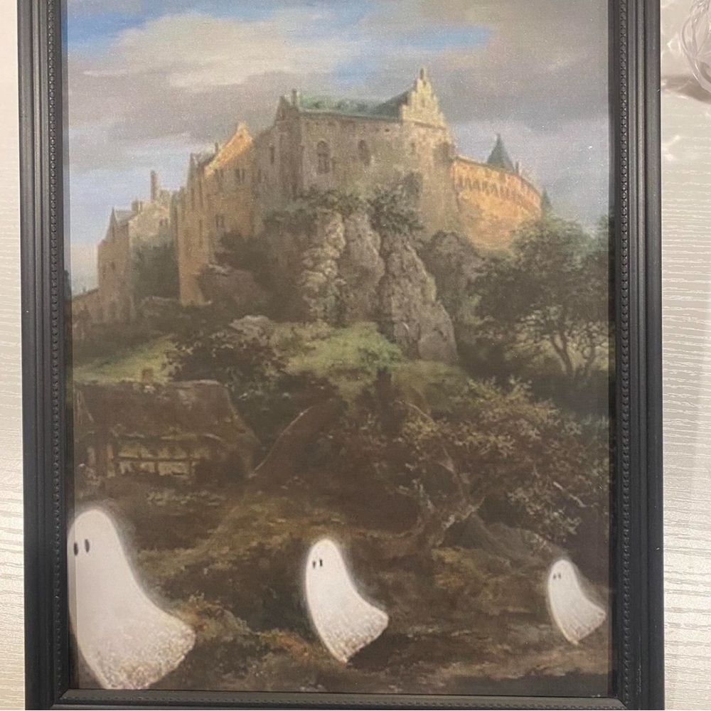 Ghosts in a castle painting #halloween #art